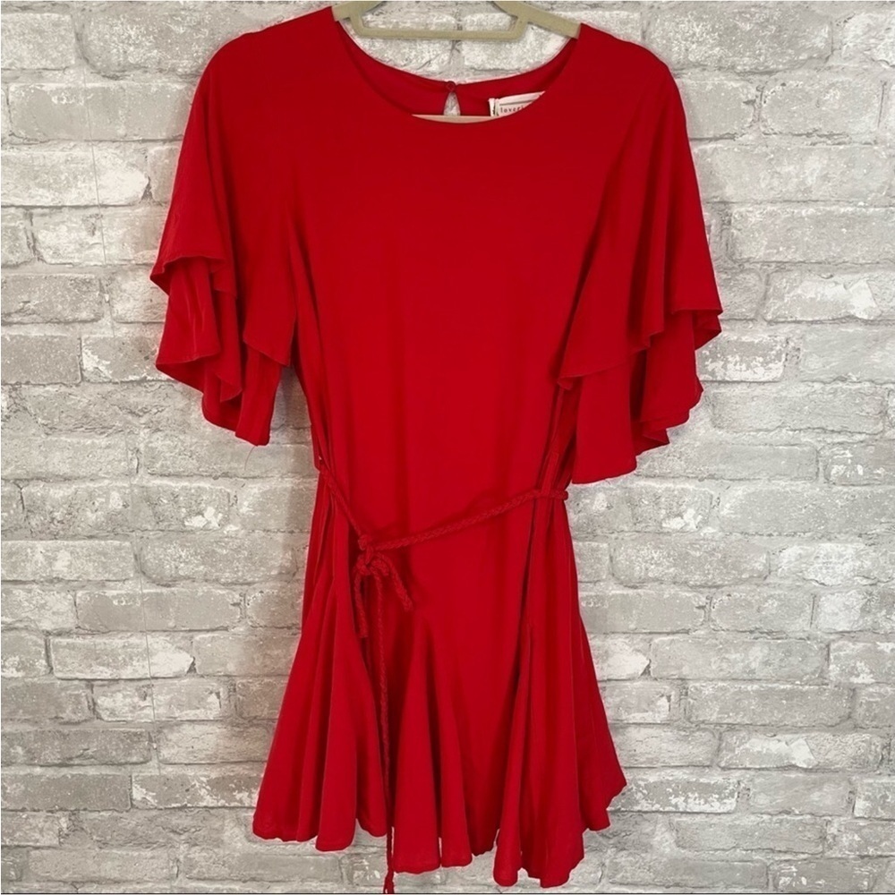 Love Riche Red Ruffle Dress
